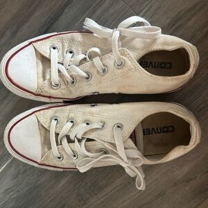 Converse White and Red Athletic Shoes